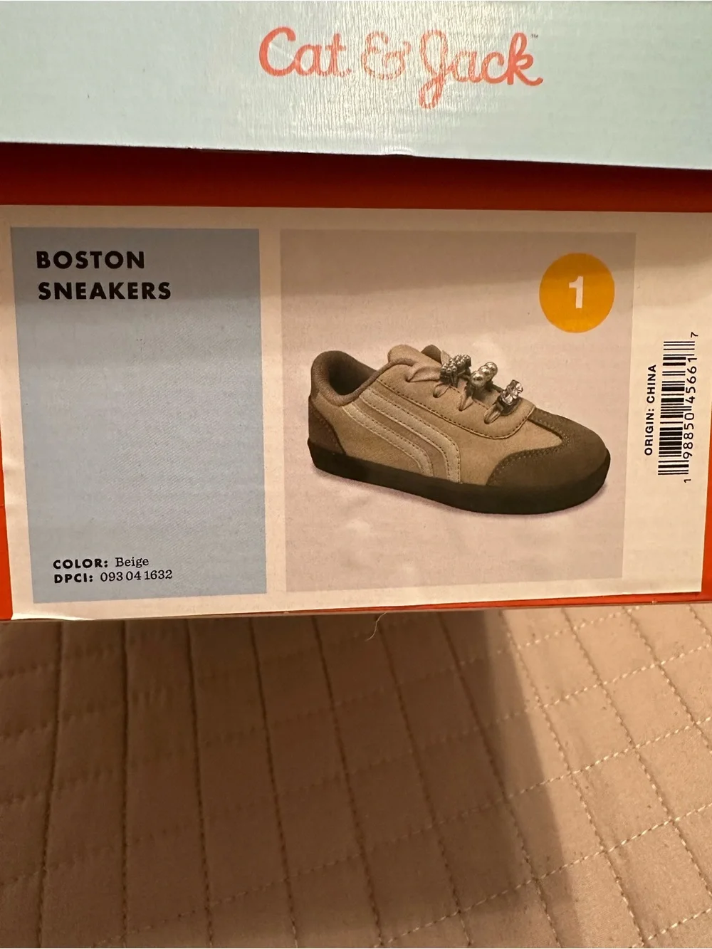Cat & Jack Cream Pearl-Embellished Girls Sneakers